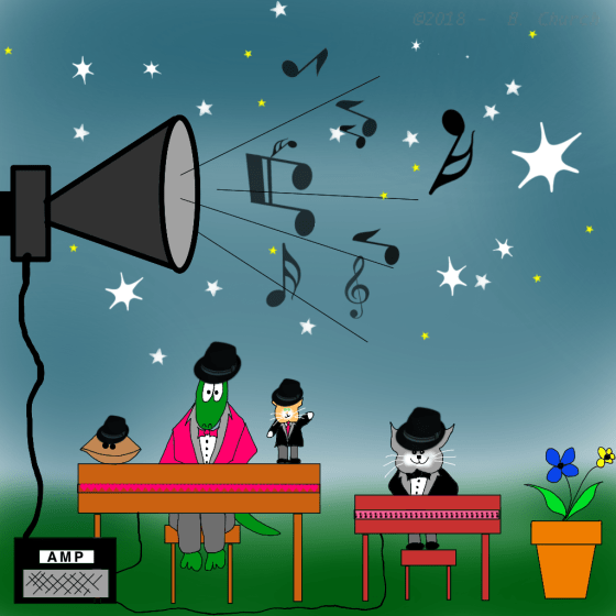 Amplified Harpsichords in a not so quiet gardenwtmk